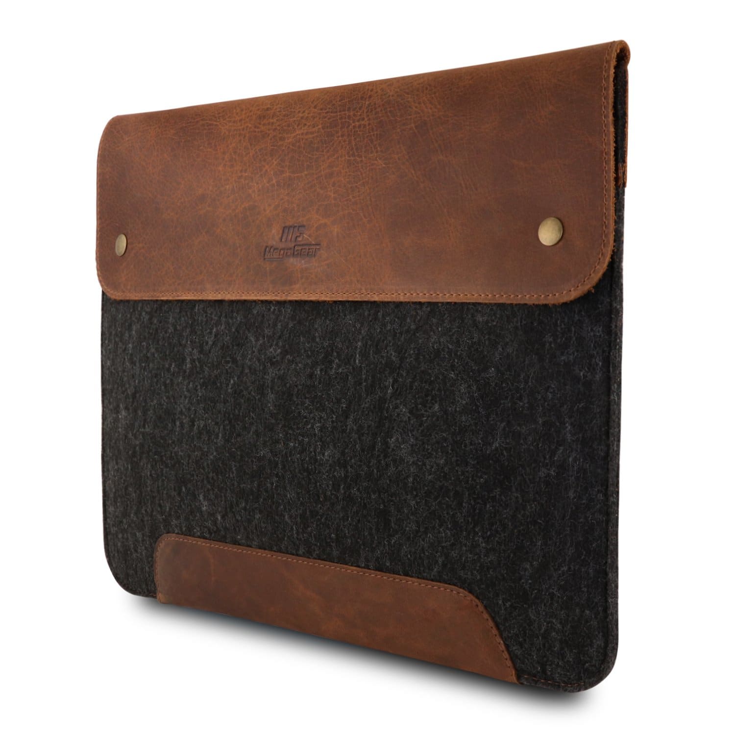 MegaGear Fine Leather and Fleece Sleeve Bag for MacBook Pro, MacBook Air and iPad Case