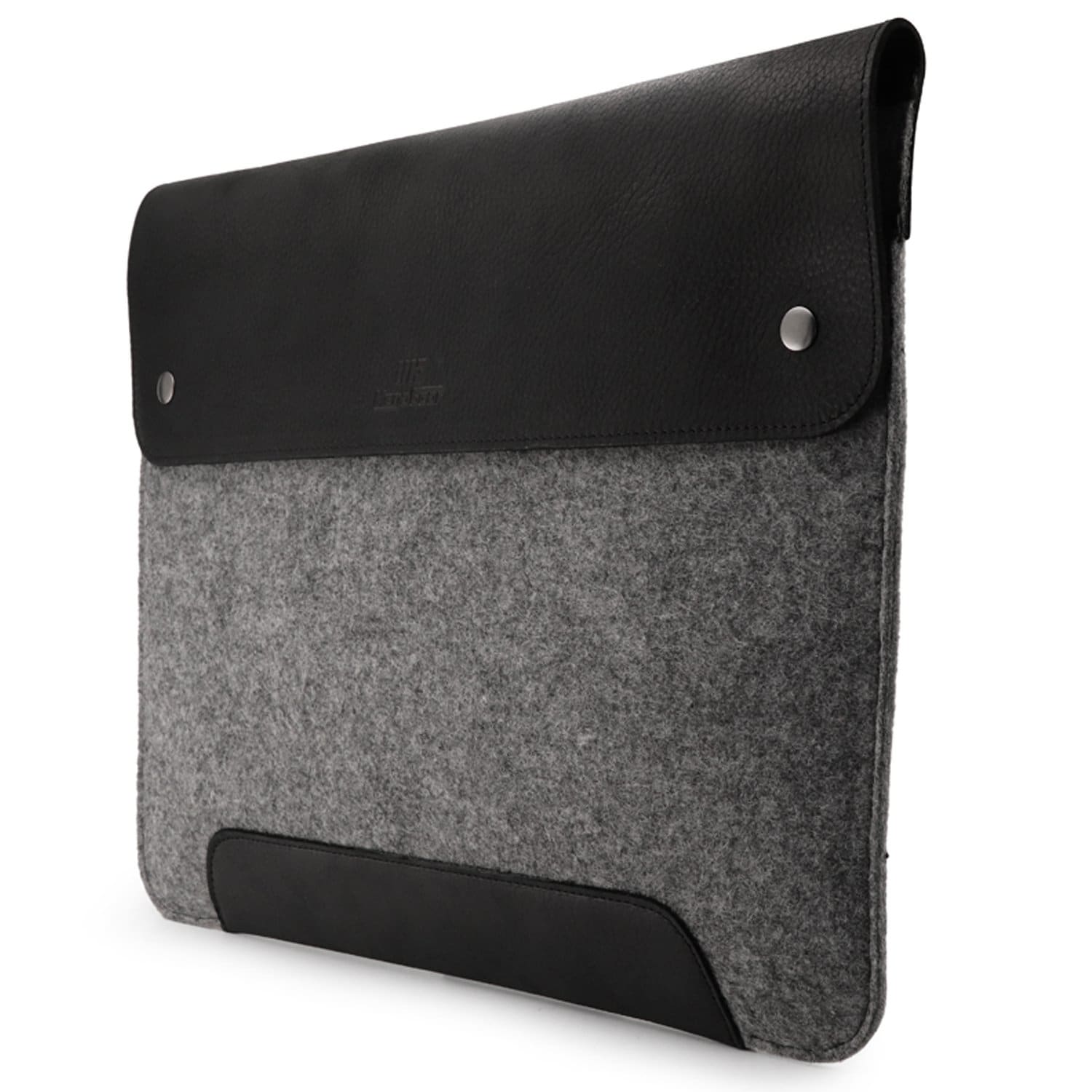 MegaGear Fine Leather and Fleece Sleeve Bag for MacBook Pro, MacBook Air and iPad Case