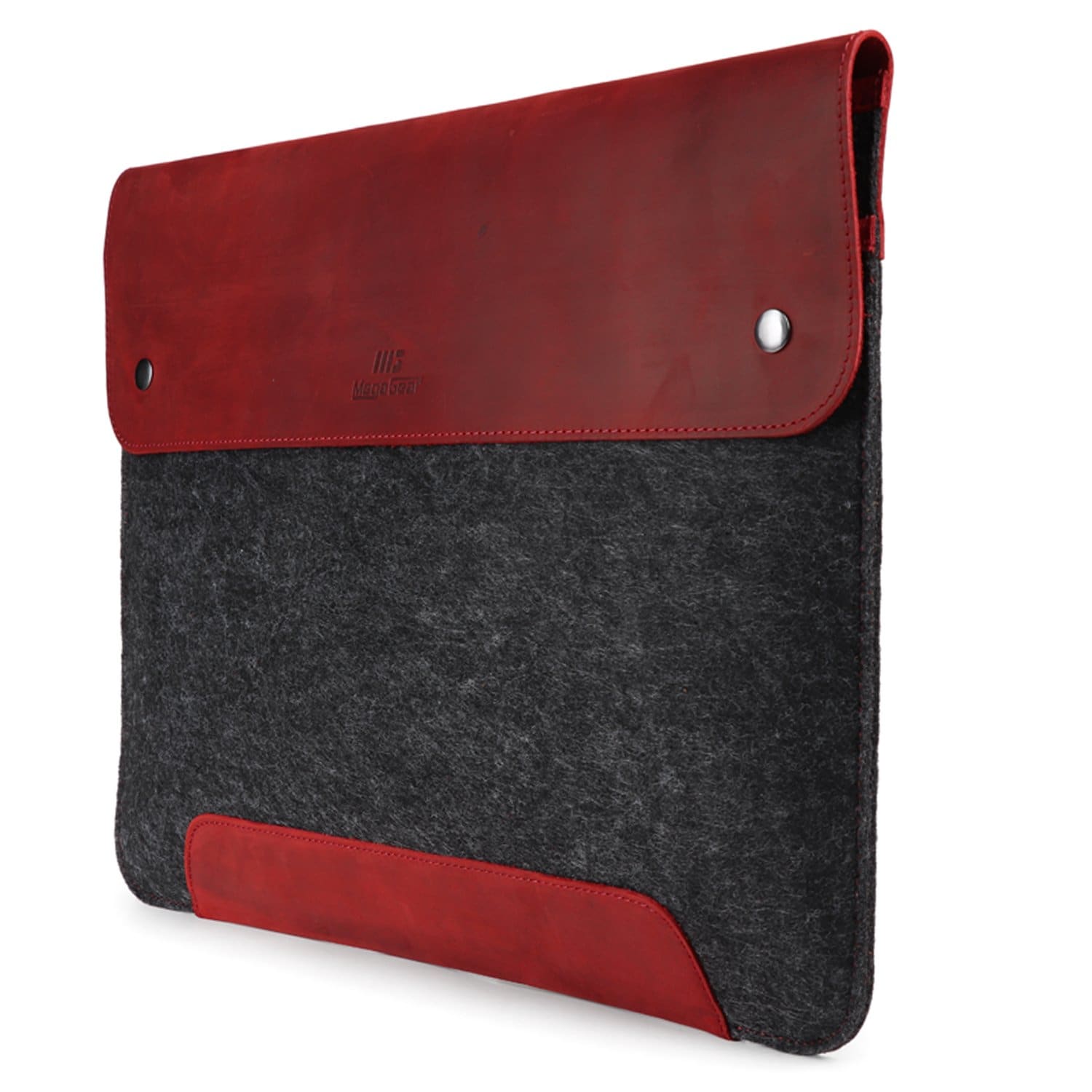 MegaGear Fine Leather and Fleece Sleeve Bag for MacBook Pro, MacBook Air and iPad Case