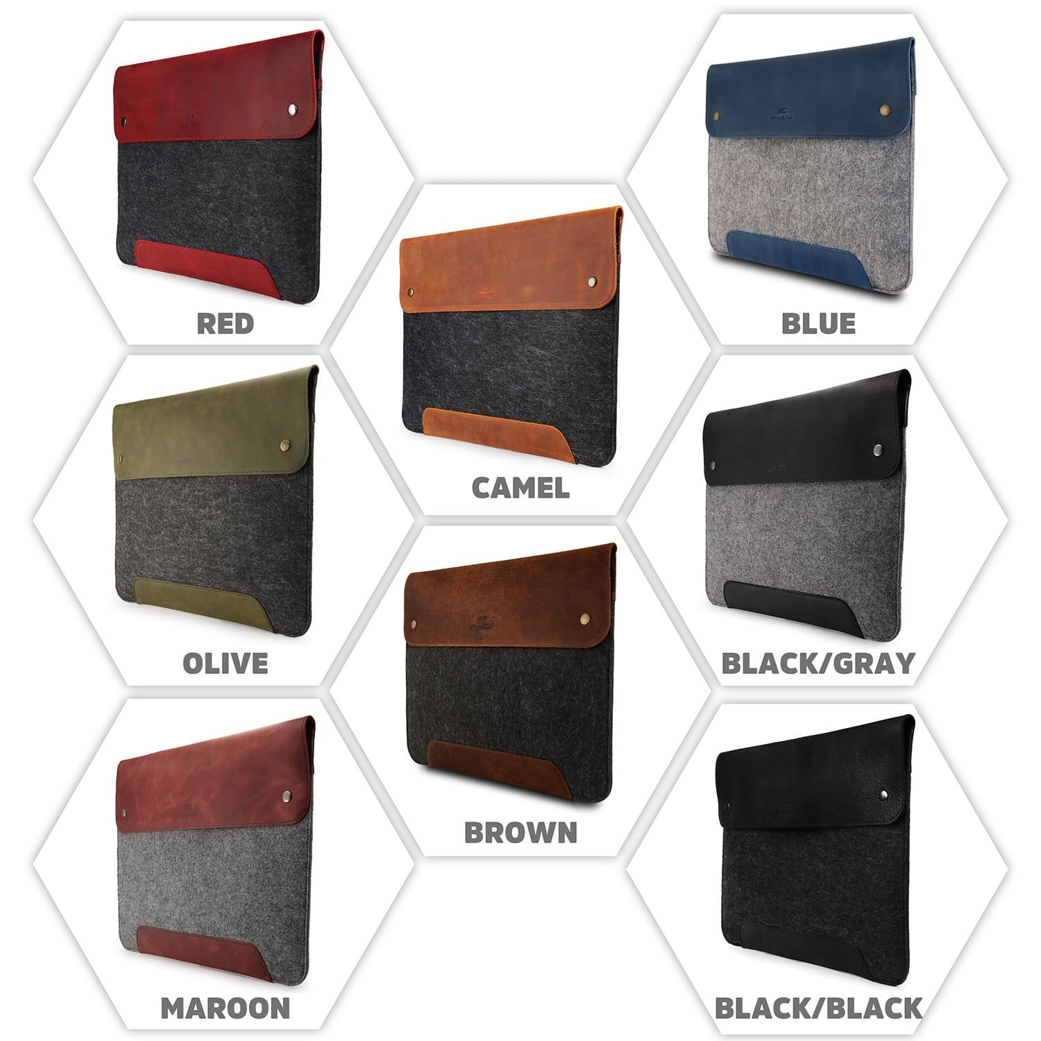 MegaGear Fine Leather and Fleece Sleeve Bag for MacBook Pro, MacBook Air and iPad Case