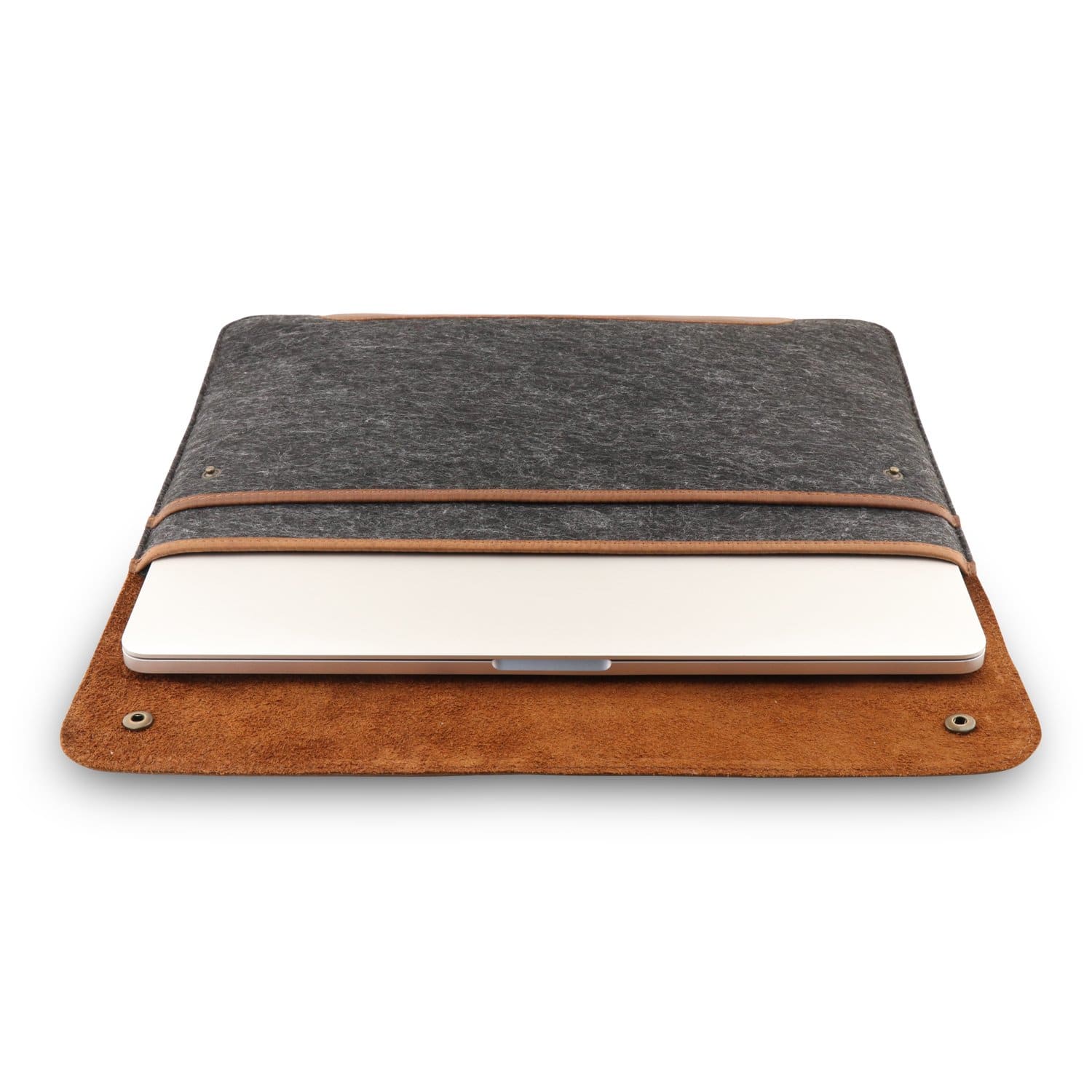 MegaGear Fine Leather and Fleece Sleeve Bag for MacBook Pro, MacBook Air and iPad Case