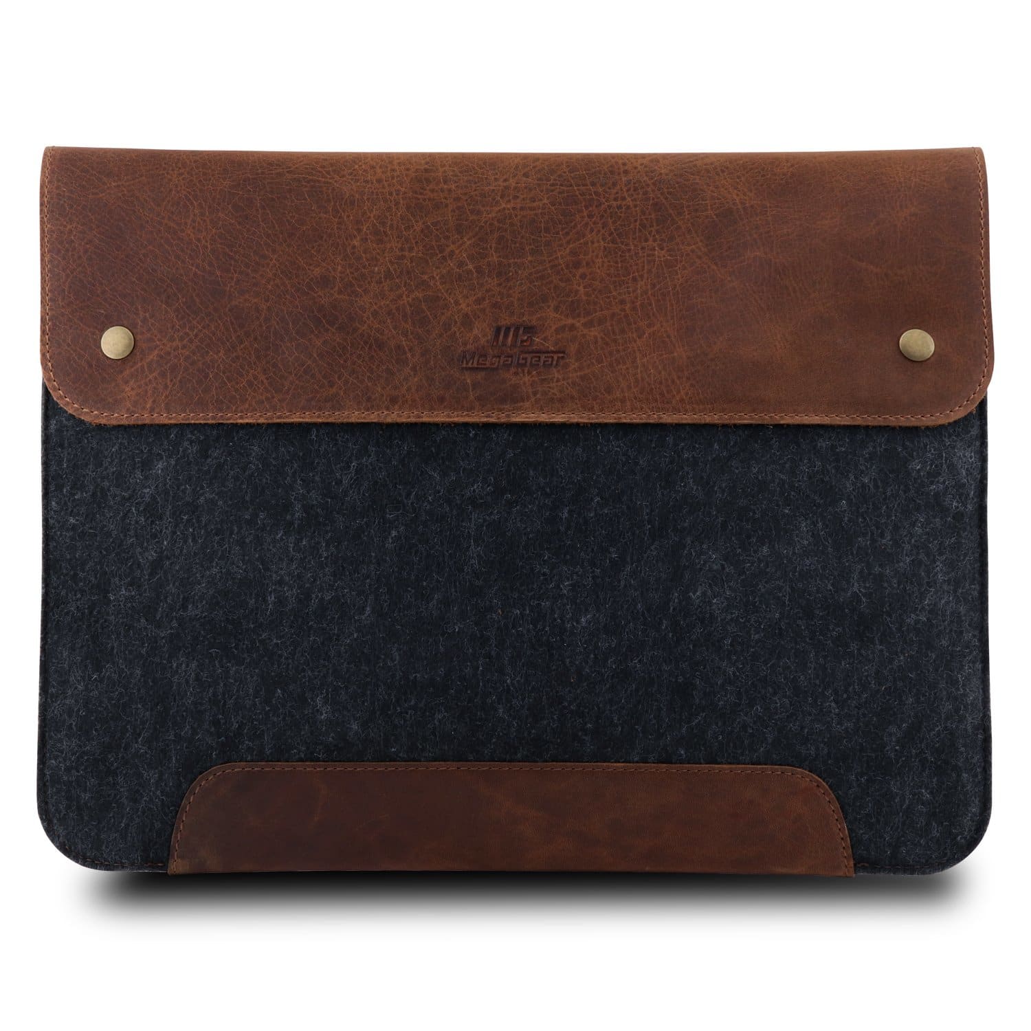 MegaGear Fine Leather and Fleece Sleeve Bag for MacBook Pro, MacBook Air and iPad Case